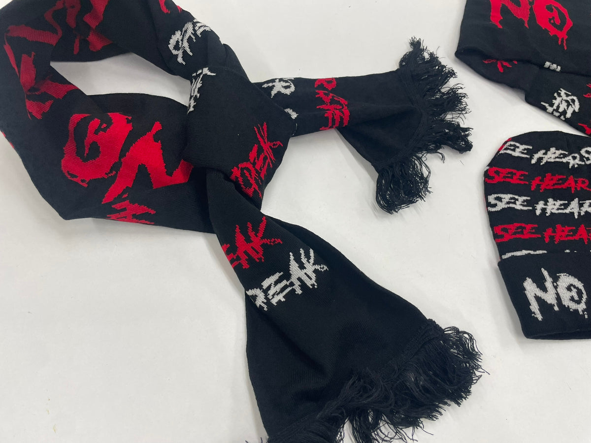 NO EVIL HAT & SCARF SET