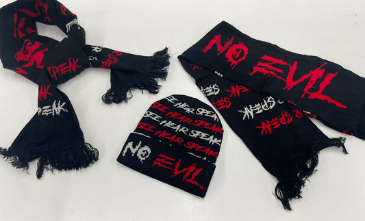 NO EVIL HAT & SCARF SET