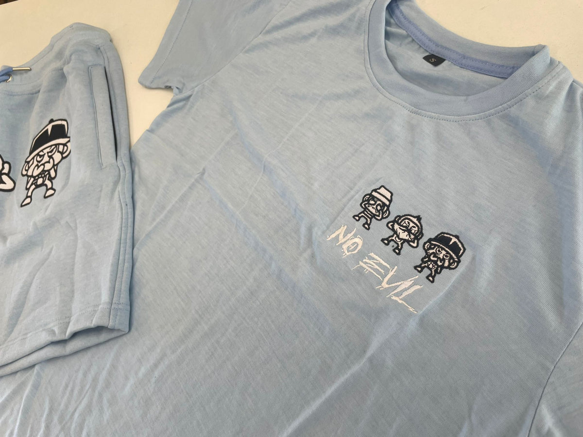 SIGNATURE MONKEYS SHORT & TEE SET - BLUE